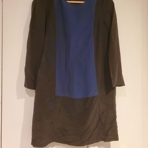 Madewell silk blend colour block dress